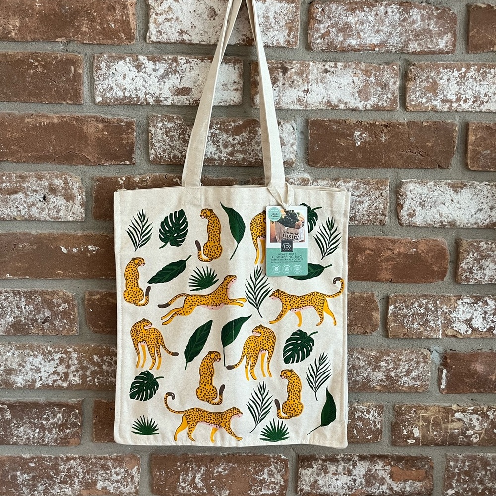 Go Eco Ciroa Leopard Print Canvas Shopping Bag